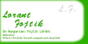 lorant fojtik business card