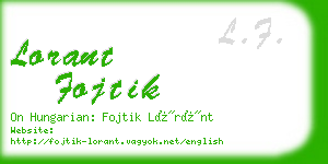 lorant fojtik business card